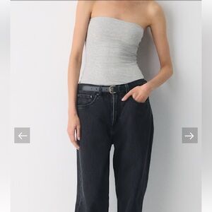 Abercrombie & Fitch Heather Gray Double Lined Contour Tube Top